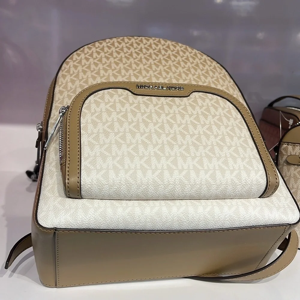 Michael Kors Jaycee Medium Ombré Signature Logo Backpack Husk NWT